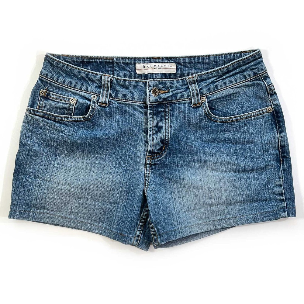 Maurices Jean Shorts Womens Sz 10 Stretch Mid Rise 3.5" Inseam Med Wash